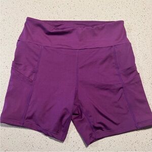 Women's Medium(6) Biker/Running Shorts with Pockets in Purple By Shein NWOT